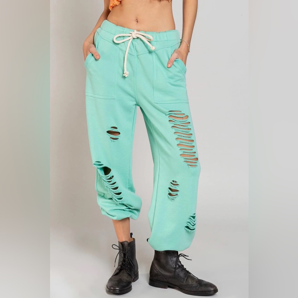 Cruz Distressed Cutout Sweatpant NWT